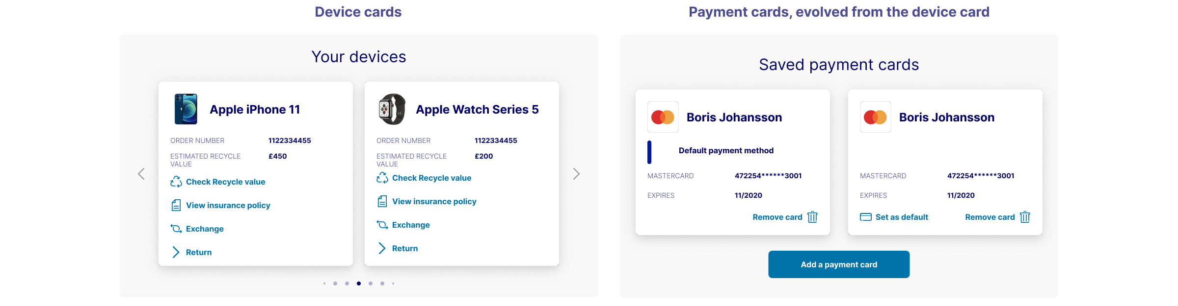 device vs payment cards